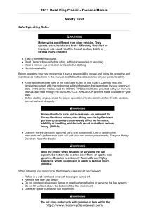 2011 Road King Classic Owner's Manual - Safety & Operation