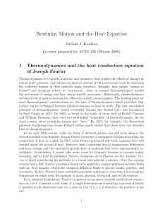 Brownian Motion & Heat Equation: Lecture Notes