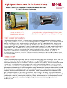 High-Speed Generators for Turbomachinery | e+a Overview