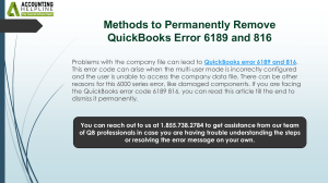 Fix QuickBooks Error 6189 and 816: Troubleshooting Guide