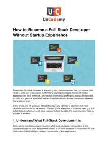 Become a Full Stack Developer Without Startup Experience