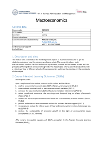 Macroeconomics Course Syllabus - University Level