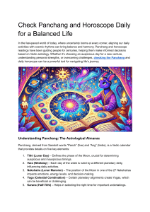 Panchang & Horoscope: Daily Guide to Balanced Life