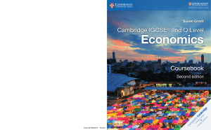 Cambridge IGCSE & O Level Economics Coursebook by Susan Grant