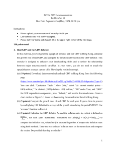 Macroeconomics Problem Set: GDP, Inflation, Employment