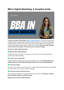 BBA in Digital Marketing: A Complete Guide