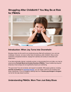 PMADs: Overcoming Postpartum Mood & Anxiety Disorders