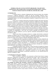 Energia Solar e Sustentabilidade: Uma Revisão da Literatura (2016-2020)