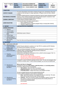 8th Grade English: Composing Effective Paragraphs