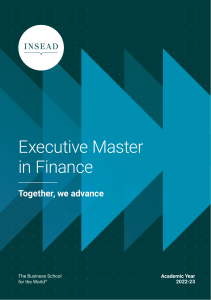 INSEAD Executive Master in Finance (EMFin) Program Brochure