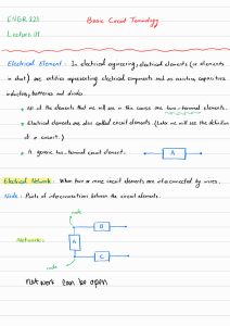 Basic Circuit Terminology Lecture Notes