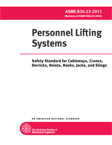 ASME B30.23-2011: Personnel Lifting Systems Safety Standard