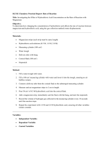 Rate of Reaction: HCl Concentration & Magnesium