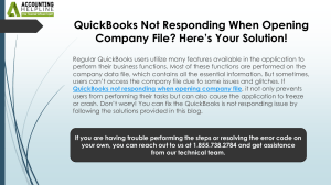 QuickBooks Not Responding? Fix Company File Opening Issues