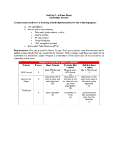 Embedded Systems Case Study Activity