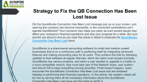 Fix QuickBooks Connection Lost Issue: Troubleshooting Guide