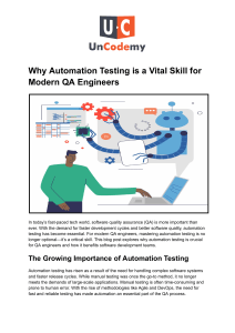 Automation Testing: A Vital Skill for Modern QA Engineers