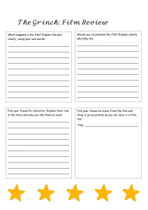 The Grinch Film Review Worksheet