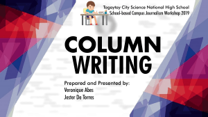 Column Writing: A Journalism Workshop Presentation