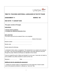 FET Language Teaching Assessment