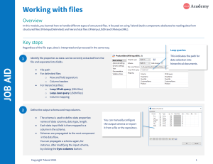 Talend Studio: Working with Files - Job Aid
