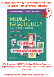 Medical Parasitology Test Bank, 7th Ed. - Chapter 1