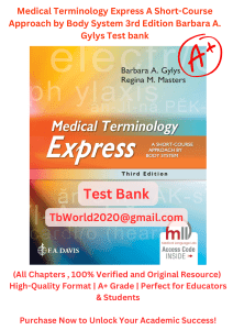 Medical Terminology Express Test Bank - Endocrinology