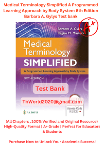 Medical Terminology Test Bank, 6th Ed.