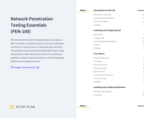 Network Penetration Testing Essentials (PEN-100) Course