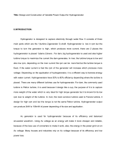 Variable Power Hydrogenerator Design & Construction