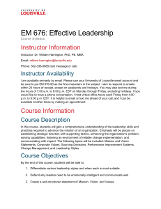 EM 676: Effective Leadership - Course Syllabus