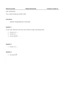 SI Worksheet for calculus