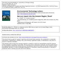 Mercury Inputs in Amazon: Goldmining Impact