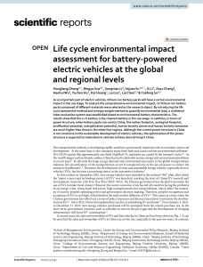 EV Battery Life Cycle Assessment: Global Environmental Impact