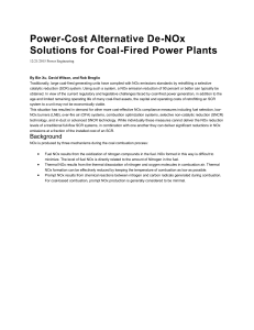 De-NOx Solutions for Coal-Fired Power Plants: Cost-Effective Alternatives
