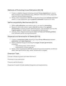 Plant Reproduction: Cross-Pollination, Self-Incompatibility, Seed Dispersal