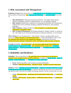 Civil Infrastructure: Risk, Reliability, and Management