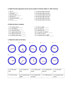 Telling Time in English Worksheet