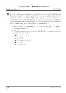Examen TEyM: Problema de Transferencia de Calor y M&eacute;todo de Duhamel