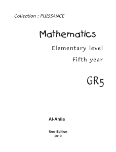 Mathematics Textbook - Elementary Level