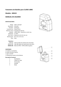 Manual de Usuario Fot&oacute;metro de Bolsillo Cloro Libre MW10