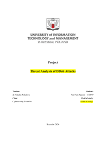 DDoS Threat Analysis Project Report