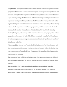 Ford Motor Company: Target Market & Value Proposition