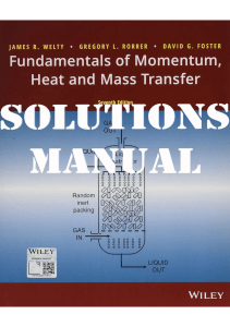 Momentum, Heat & Mass Transfer Solutions Manual