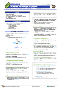 Pentose Phosphate Pathway: Oxidative & Non-Oxidative Phases