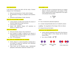 Electrostatics: Electric Charge and Coulomb's Law