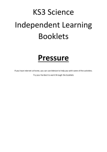 KS3 Science: Pressure - Independent Learning Booklet