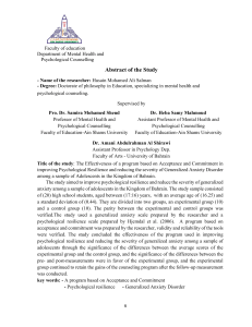 ACT Program for Anxiety & Resilience in Adolescents