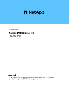 NetApp MetroCluster FC Technical Report | Data Availability