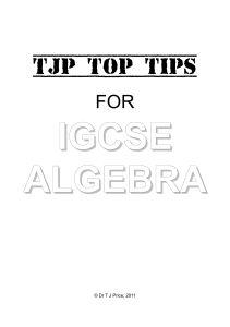 IGCSE Algebra Top Tips: Definitions & Skills